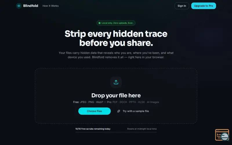 Screenshot of Blindfold