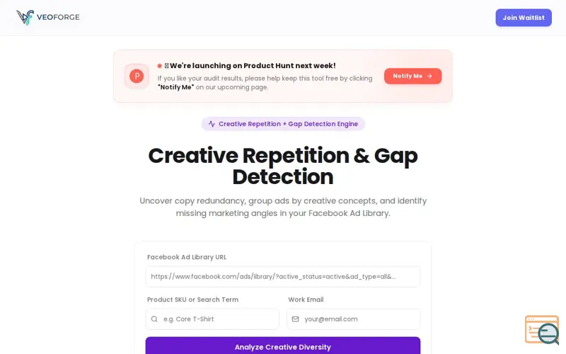 Screenshot of Creative Diversity Checker