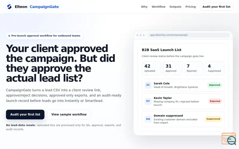 Screenshot of CampaignGate