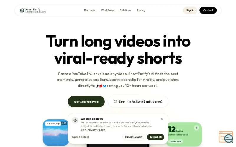Screenshot of ShortPurify