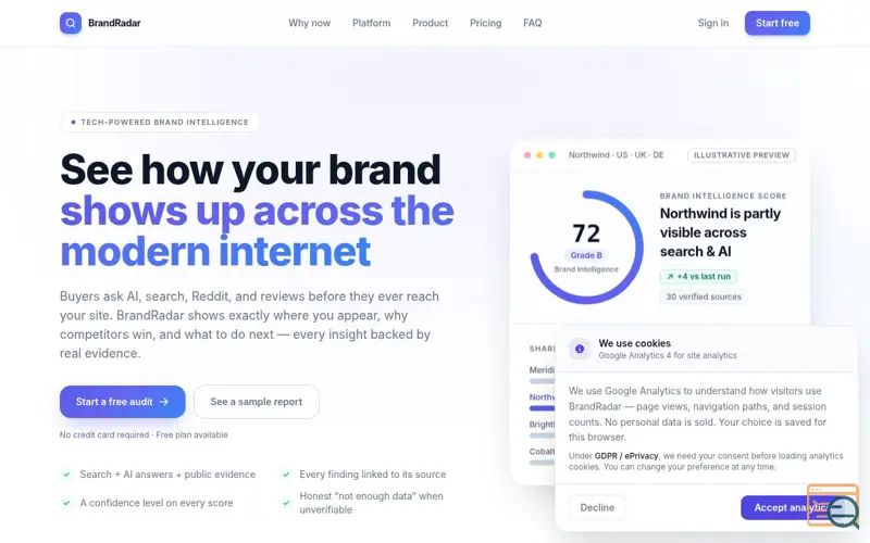 Screenshot of BrandRadar