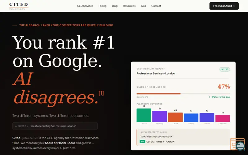 Screenshot of getaicited.co