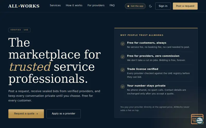 Screenshot of AllWorks