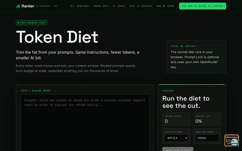 Screenshot of Token Diet