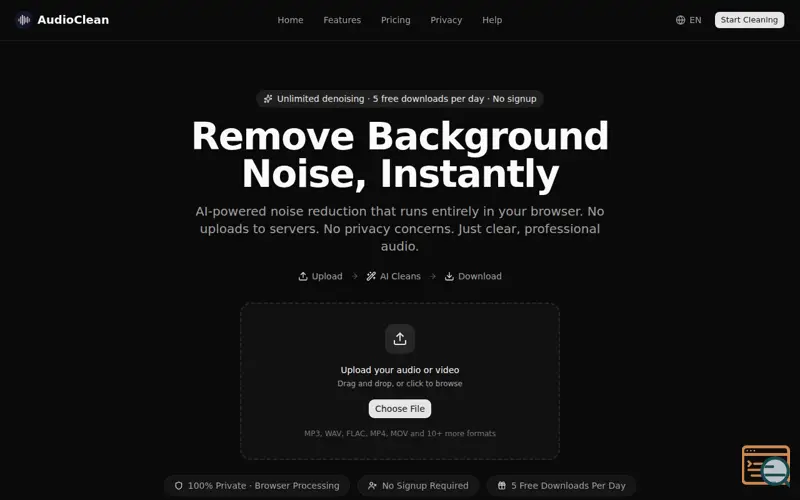 Screenshot of AudioClean