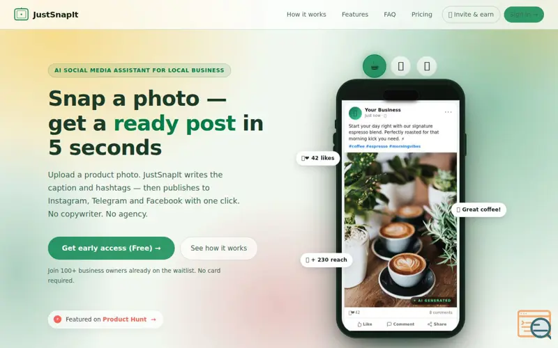 Screenshot of JustSnapIt