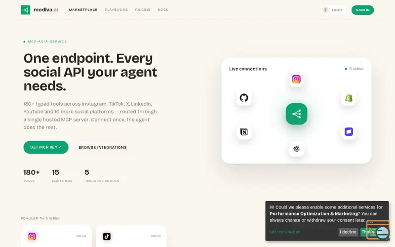 Screenshot of Modiva