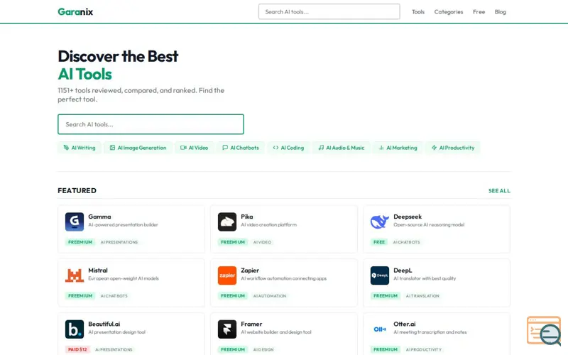 Screenshot of Garanix