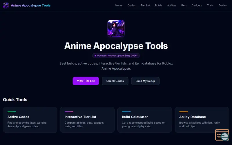 Screenshot of Anime Apocalypse Tools
