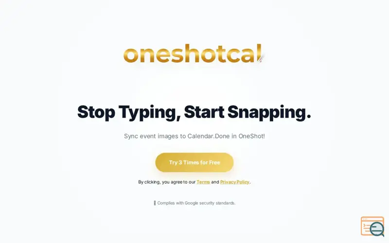 Screenshot of OneShotCal