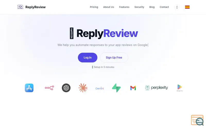 Screenshot of ReplyReview