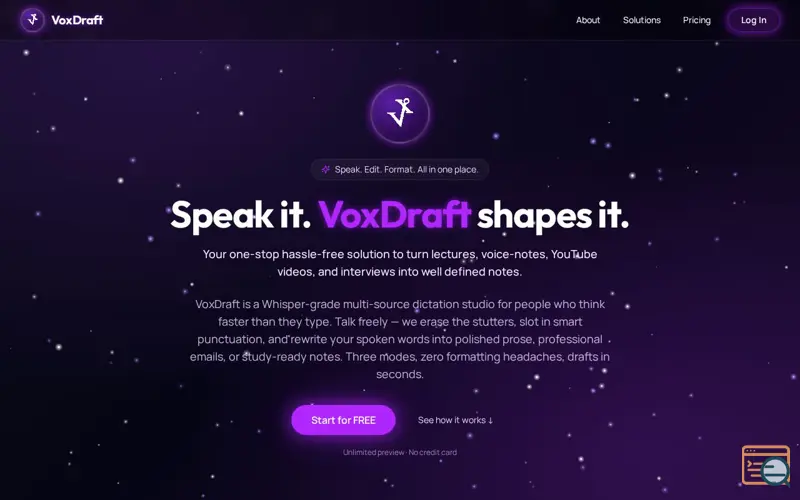 Screenshot of VoxDraft