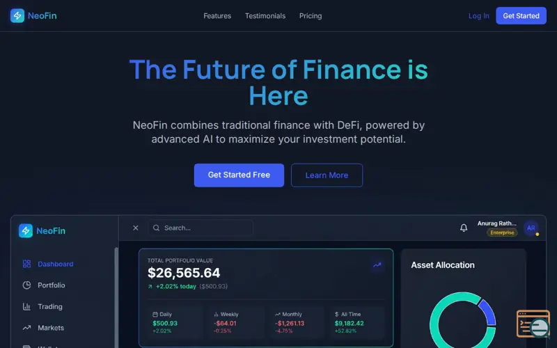 Screenshot of NeoFin