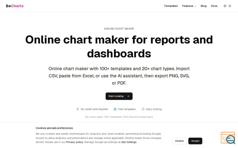 Screenshot of BeCharts