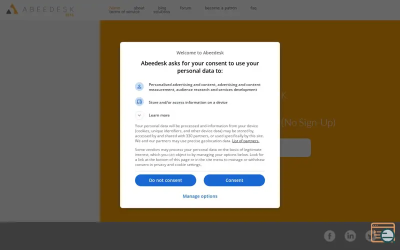 Screenshot of Abeedesk, a launch using EmailLabs