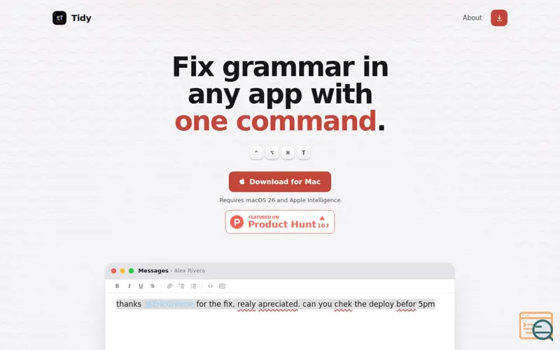 Screenshot of Tidy