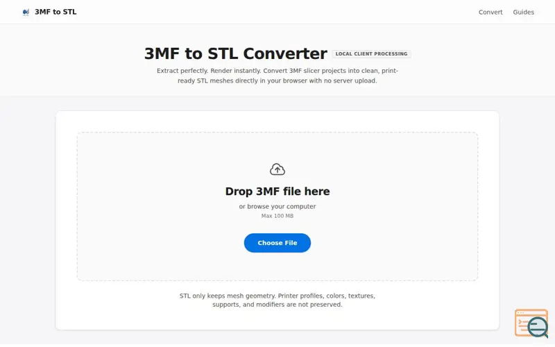 Screenshot of 3mftostl