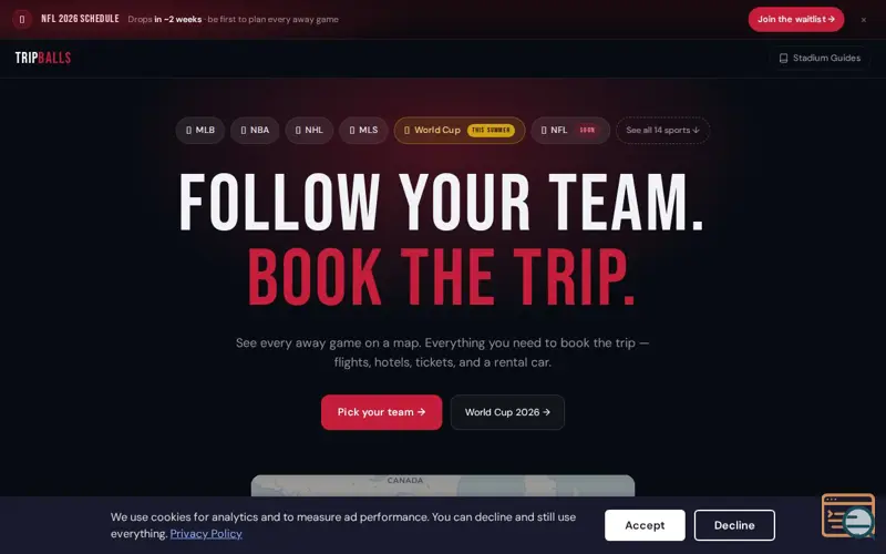 Screenshot of TripBalls