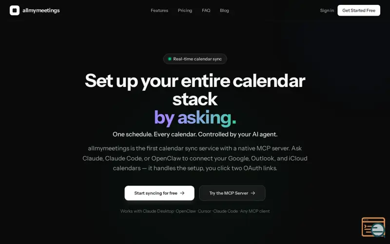 Screenshot of allmymeetings