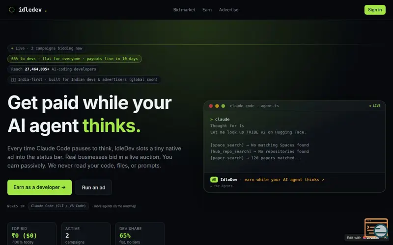 Screenshot of IdleDev