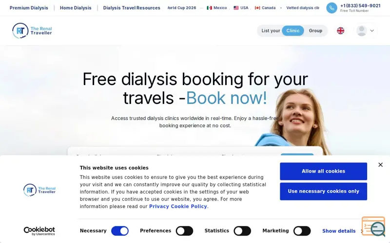 Screenshot of The Renal Traveller, a launch using LinkedIn
