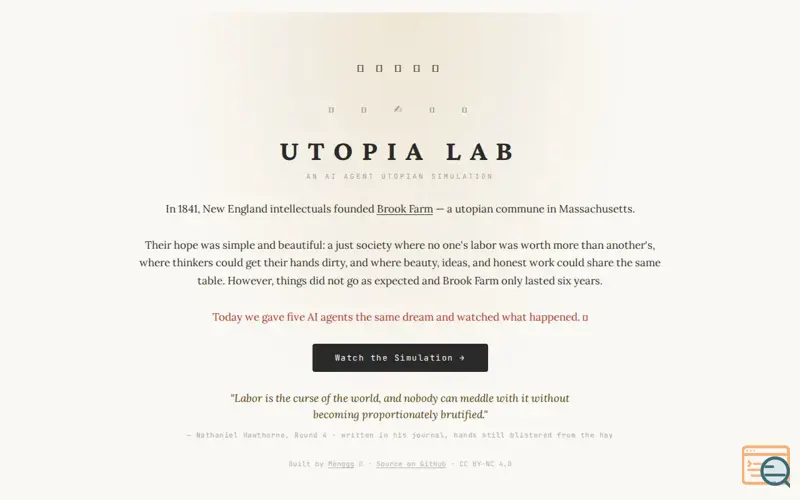 Screenshot of Watch an AI-agent utopian commune fall apart