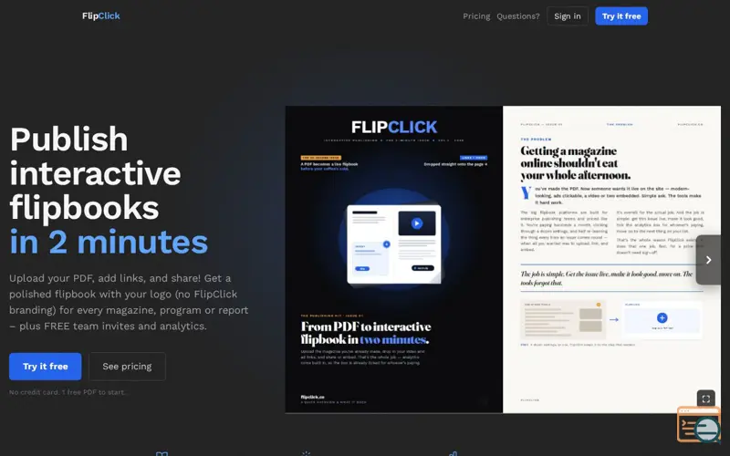 Screenshot of FlipClick