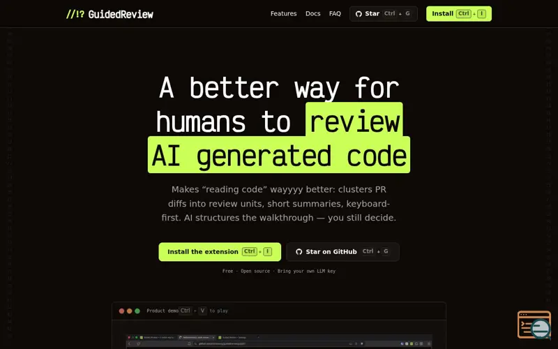 Screenshot of Guided Review — a better way to review AI generated code