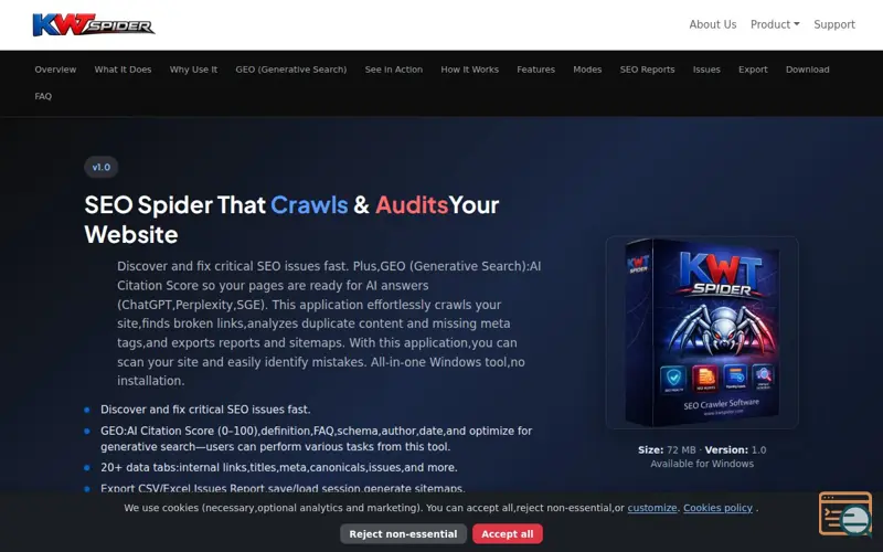 Screenshot of KWT Spider
