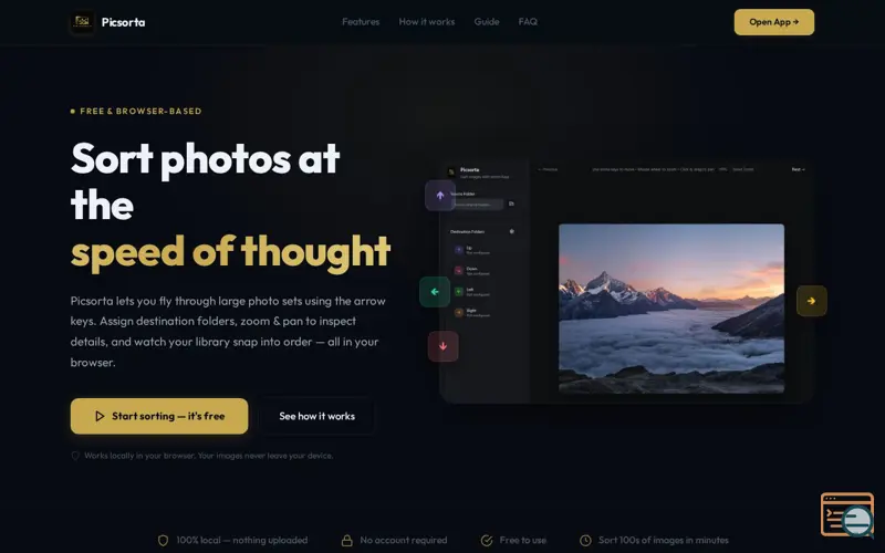 Screenshot of Picsorta