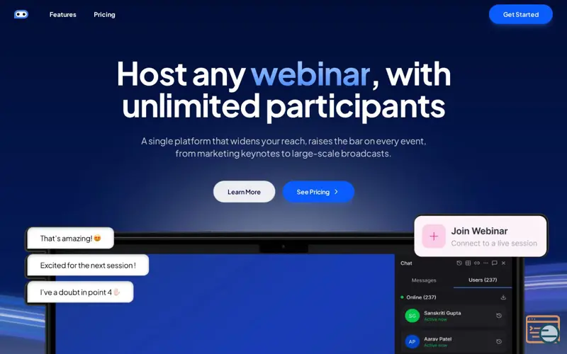 Screenshot of Webinar.gg