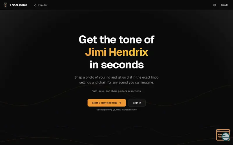 Screenshot of ToneFinder
