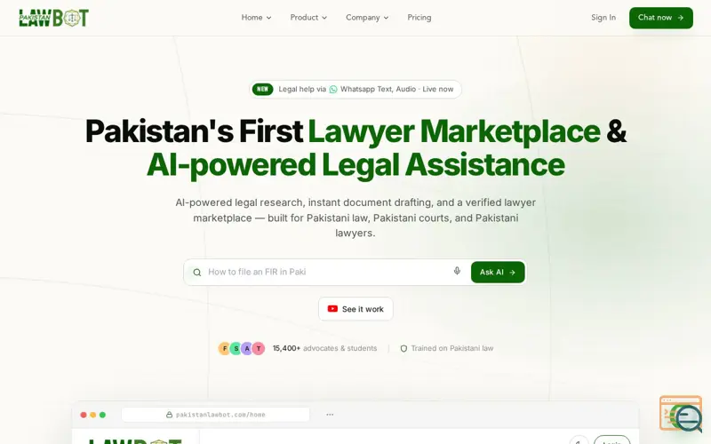 Screenshot of Pakistan Law Bot