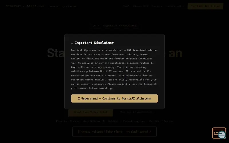 Screenshot of NorrisAI AlphaLens