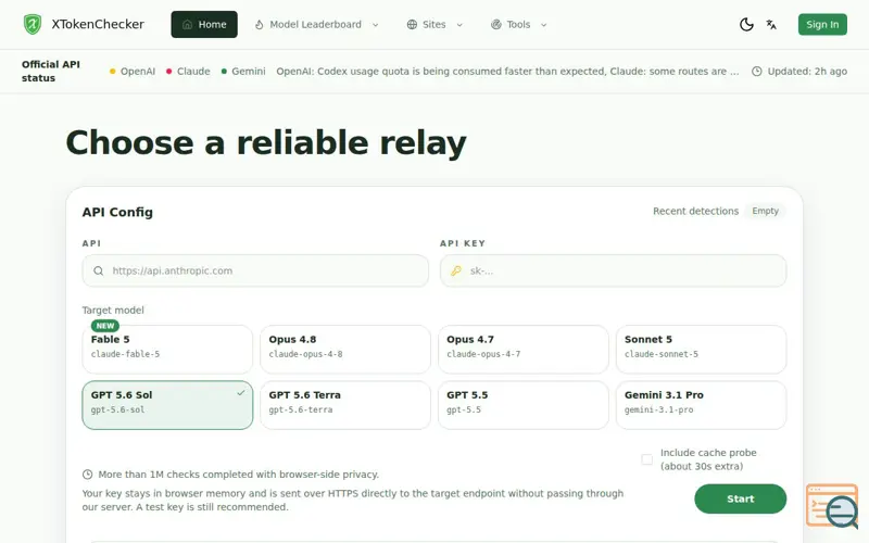 Screenshot of XTokenChecker