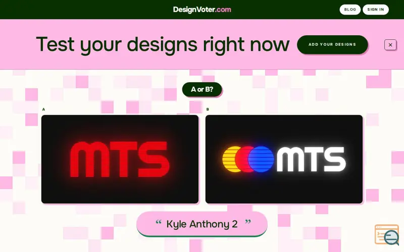 Screenshot of DesignVoter