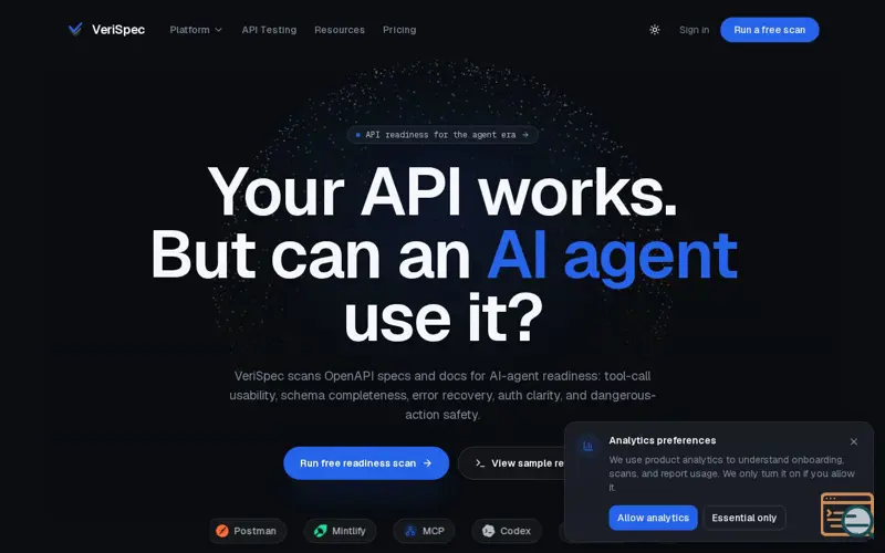 Screenshot of VeriSpec – AI-Readiness for API Specs