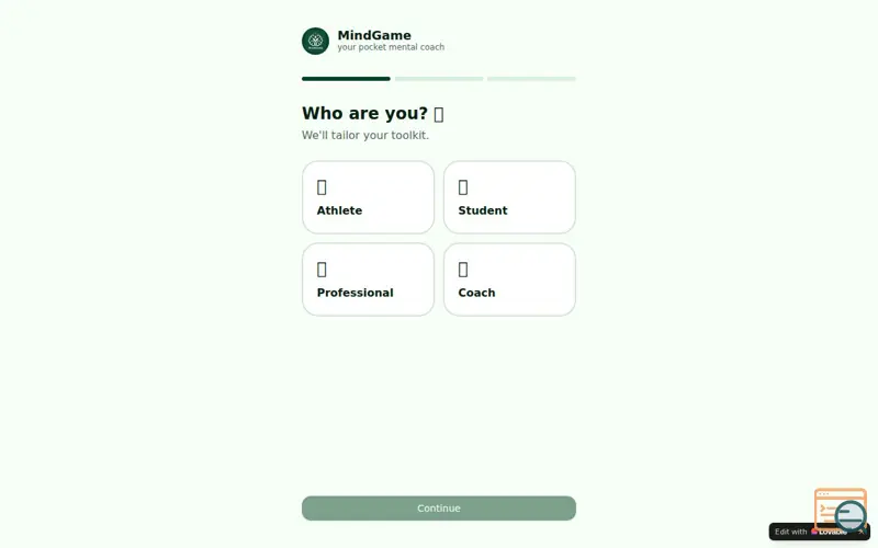 Screenshot of MindGame — Your pocket mental coach