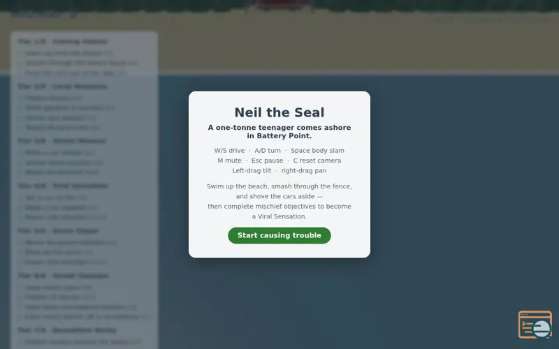 Screenshot of Neil the Seal Game