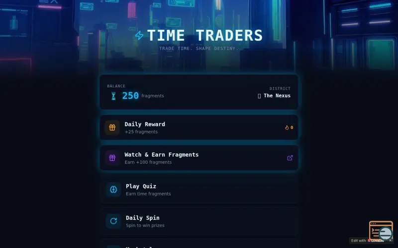 Screenshot of Time Trader