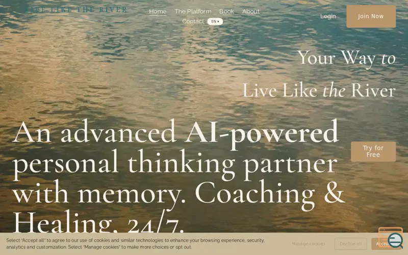 Screenshot of LIVE LIKE THE RIVER, a launch using HostGate DNS