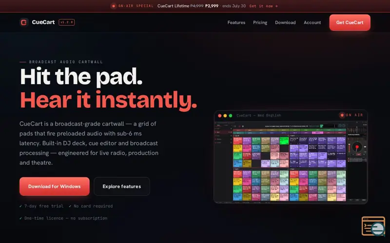 Screenshot of CueCart