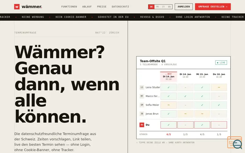 Screenshot of wammer