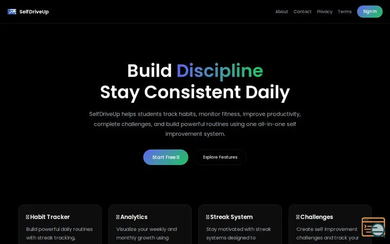 Screenshot of SelfDriveUp