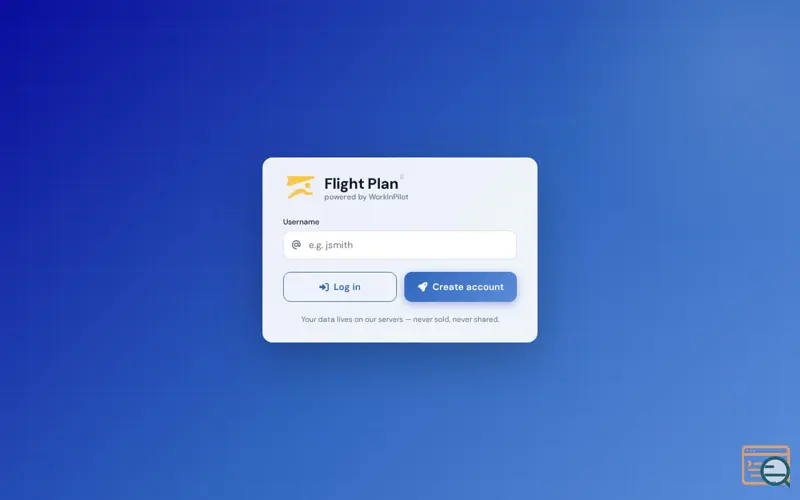 Screenshot of WorkInPilot FlightPlan