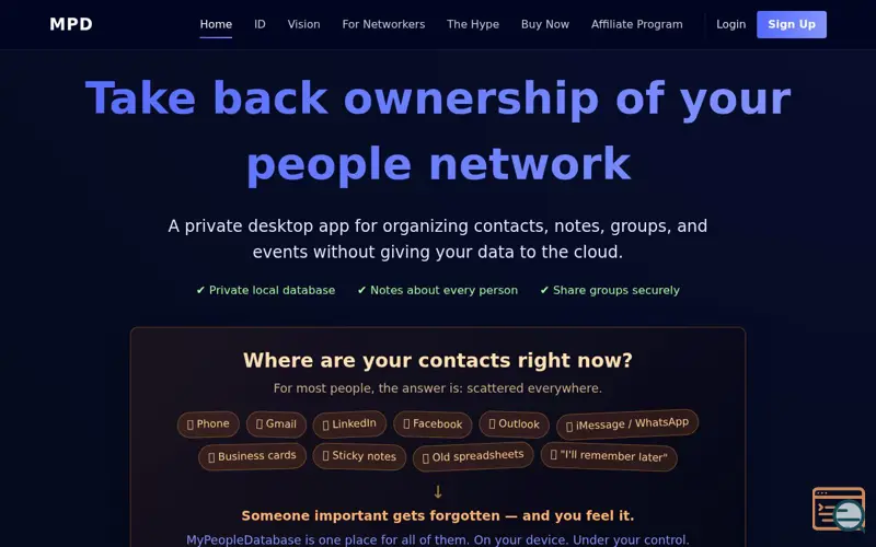 Screenshot of MyPeopleDatabase