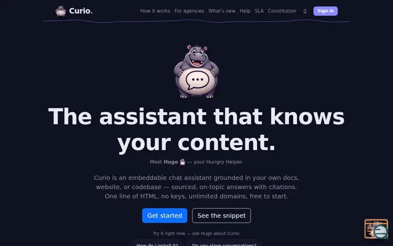 Screenshot of Curio