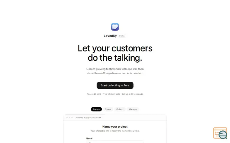 Screenshot of LovedBy