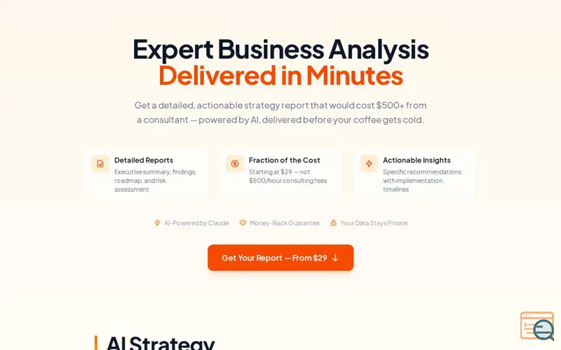 Screenshot of AI Strategy Reports
