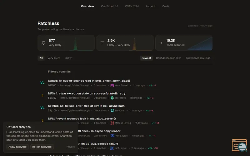 Screenshot of Patchless